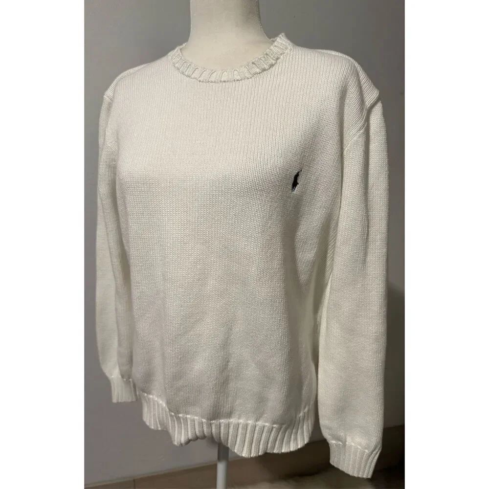 Polo Ralph Lauren white knit pullover sweater M